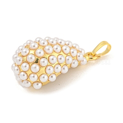 Rack Plating Brass & ABS Plastic Imitation Pearl Pendants&nbsp;KK-N255-03B-G-RS