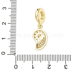 Brass Micro Pave Clear Cubic Zirconia Sea Animal European Dangle Charms&nbsp;LS-KK-B159-04G-03