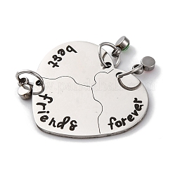 Best Friends Forever 201 Stainless Steel Rhinestone Connector Charms&nbsp;STAS-Q342-08A-P