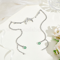 1Pc Alloy Tassel Face Chains with Glass Beads&nbsp;NJEW-GA0001-12