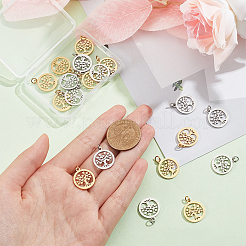 20Pcs 2 Colors 304 Stainless Steel Pendants&nbsp;STAS-UN0047-40