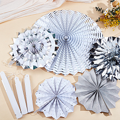 8Pcs Paper Fans Flower for Wedding Birthday Carnival Welcome Party Decorations&nbsp;AJEW-GF0013-45A
