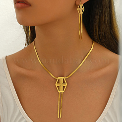 Stainless Steel Cross Tassel Necklace & Earring Sets for Women&nbsp;BL3761