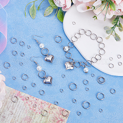 400pcs 5 Styles 304 Stainless Steel Split Rings&nbsp;STAS-SC0005-95