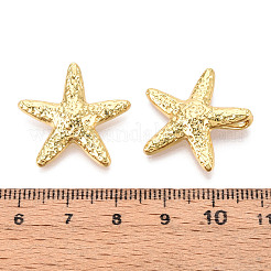 真鍮チャーム  カドミウムフリー＆鉛フリー  ヒトデ  18KGP本金メッキ  23x24x5.5mm  穴：5x2.5mm&nbsp;KK-N257-73G