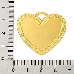 イオンプレーティング（IP）304ステンレスペンダント  ハートチャーム  18KGP本金メッキ  33.5x36.5x1.5mm  穴：5mm&nbsp;STAS-D194-18G