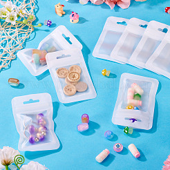 窓付き、陰陽柄の再封可能なプラスチック袋 160個  長方形  ホワイト  9.7x5.9x0.15cm  片側の厚さ：3.1ミル（0.08mm）&nbsp;ABAG-TA0001-94C