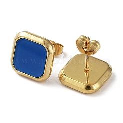 6 Pair 2 Color Square Acrylic Stud Earrings&nbsp;EJEW-A024-03B