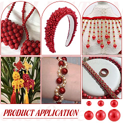 1113Pcs 6 Styles Imitation Pearl Resin Beads Strands&nbsp;RESI-PH0002-29