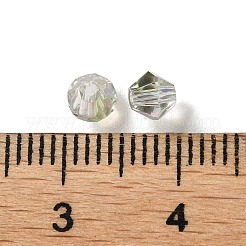 電気メッキガラスビーズ  双円錐形  ミントクリーム  4x4x3.5mm  穴：1mm  720個/袋&nbsp;GGLA-Z004-03B