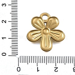304ステンレスペンダント  花のチャーム  ゴールドカラー  23x21x3mm  穴：3mm&nbsp;SA-CBAF4B0-03G