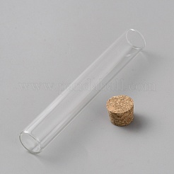 ガラス瓶ビーズコンテナ  ウィッシングボトル  コルク栓付き  コラム  透明  10.6x1.5cm  容量：10ml（0.34fl.oz）&nbsp;AJEW-WH0609-271