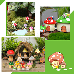 24個 2スタイル 樹脂ディスプレイオーナメント  マイクロランドスケープガーデンデコレーションアクセサリー  キノコ  ミックスカラー  24個/箱&nbsp;DJEW-FH0001-06