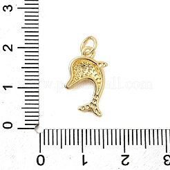 真鍮チャーム  丸カン付き  ラックめっき  長持ちメッキ  鉛フリー＆カドミウムフリー  18KGP本金メッキ  イルカ  17x12x3mm  穴：3.5mm&nbsp;KK-A266-12A-G