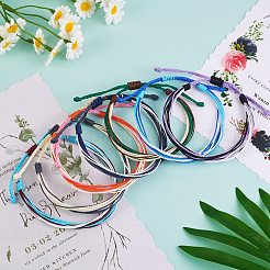 ワックスポリエステルコードブレスレットセット  女性のための友情のストリングブレスレット  ミックスカラー  内径：1-7/8~3-1/2インチ（4.9~8.8cm）  7個/セット&nbsp;BJEW-SW00031
