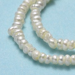 天然養殖淡水パールビーズ連売り  ケシパールビーズ  ナゲット  リネン  1.5~2x1.5~2x1mm  穴：0.5mm  約380~395個/連  14.84~15.55''（37.7~39.5センチメートル）&nbsp;PEAR-A005-28