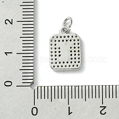 Rack Plating Brass Micro Pave Clear Cubic Zirconia Charms&nbsp;KK-G501-01T-P