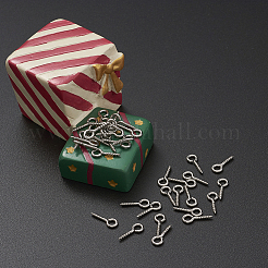 304ステンレススチールスクリューアイピンペグベイル  片穴パーツ用  ステンレス鋼色  10x4x1mm  穴：2mm&nbsp;STAS-TA0002-11P