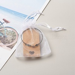 調節可能な手作りのナザールボンジュウランプワークリンクブレスレット  304ステンレススチール製金具付き  ミックスカラー  内径：2インチ（5.2cm）&nbsp;BJEW-JB06689