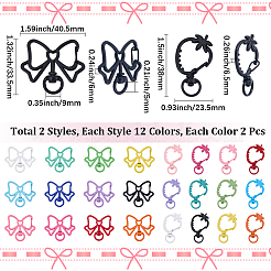 48Pcs 24 Styles Baking Paint Alloy Swivel Clasps&nbsp;FIND-SC0022-41