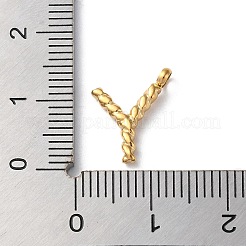 316サージカルステンレスペンダント＆チャーム  ゴールドカラー  文字y  13x11x2mm  穴：2mm&nbsp;LS-STAS-D031-01Y