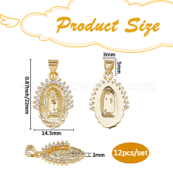12Pcs Brass Pendants&nbsp;ZIRC-FH0001-53