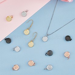 16Pcs 4 Colors Brass Pendant Cabochon Settings&nbsp;KK-FH0006-12