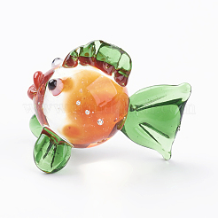 インテリアオーナメントパーツ  手作りランプワーク表示の装飾  金魚  カラフル  23x14x20mm&nbsp;LAMP-J084-71