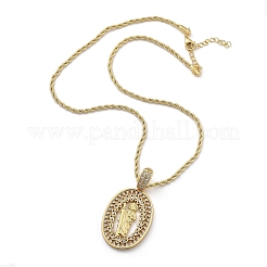 Brass Cubic Zirconia Pendant Necklaces for Women&nbsp;NJEW-U034-01C-G