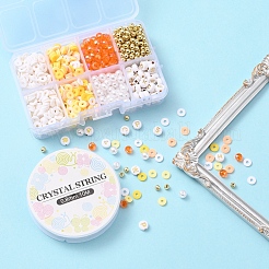 DIY Letter & Imitation Pearl & Heishi Beads Bracelet Making Kit&nbsp;DIY-YW0005-23B