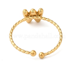 304ステンレススチールオープンカフリング  女性のためのジュエリー  18KGP本金メッキ  文字W  内径：19mm  文字：1mm&nbsp;RJEW-K261-02G-W