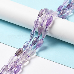 天然石アメジストビーズ連売り  多面カット  ティアドロップ  12~16.5x7.5~8.5mm  穴：0.8mm  約20~21個/連  14.96~15.63''（38~39.7センチメートル）&nbsp;G-B028-A11