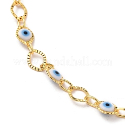 Brass Horse Eye Link Chain Necklaces&nbsp;NJEW-JN03161-01