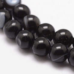 Natural Black Agate Bead Strands&nbsp;X-G-K166-13-6mm-05
