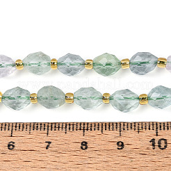 天然のグリーンフローライトビーズ連売り  多面カット  オーバル  シードビーズで  8~9x6~8mm  穴：1~1.2mm  約36~38個/連  14.96~15.35インチ（38~39cm）&nbsp;G-N342-35-8x6-12