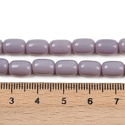 オペークガラスビーズ連売り  バレル  アザミ  9x6mm  穴：1mm  約43個/連  15.28''（38.8センチメートル）&nbsp;GLAA-Z015-02C