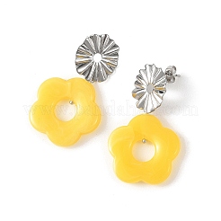 Acrylic & 304 Stainless Steel Stud Dangle Earrings&nbsp;EJEW-JE07447-01