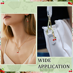 20Pcs Cherry Alloy Enamel Pendant Decoration for Keychain Bag Hanging Ornament&nbsp;HJEW-ME0001-05B
