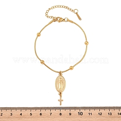 Catholic Rosary Style 304 Stainless Steel Charm Bracelets&nbsp;SA-CBA7739-01G