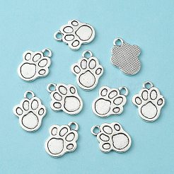 チベット風亜鉛合金チャーム  犬の足跡  鉛フリー＆カドミウムフリー  アンティークシルバー  22x17x2mm  穴：3mm  約376個/940g&nbsp;LS-TIBEP-R334-355AS-RS
