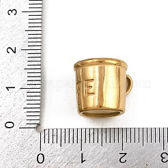 304ステンレスペンダント  コーヒーカップチャーム  ゴールドカラー  12.5x16.5x13.5mm  穴：2.2x4.3mm&nbsp;STAS-L298-05G