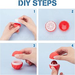 8セット8色のプラスチック製の空のリップクリーム球状容器  化粧品包装リップクリームボール  ミックスカラー  4.2cm  内径：2.8のCM  容量：7g（0.23液量オンス）  4個/セット  1セット/カラー&nbsp;MRMJ-CA0001-02