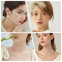 真鍮ハートチャーム10個  丸カン付き  18KGP本金メッキ  15x11.5x3mm  穴：3.6mm&nbsp;KK-BBC0021-64