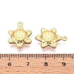304ステンレスペンダント  ひまわりチャーム  イオンプレーティング（ip）  18KGP本金メッキ  18.5x13x4mm  穴：1mm&nbsp;STAS-N118-07G