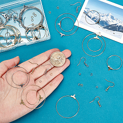 140Pcs 8 Styles 304 Stainless Steel Earring Hooks & Open Jump Rings Finding Kits&nbsp;STAS-PH0007-61
