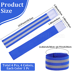 4Pcs 4 Colors Polyester Reflect Light Wristbands&nbsp;AJEW-CN0005-22