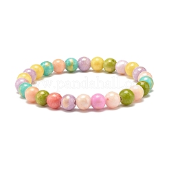 Natural Jade Beaded Stretch Bracelets Set&nbsp;BJEW-JB07789