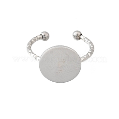 304 Stainless Steel Cuff Ring Components&nbsp;RJEW-H250-03A-P