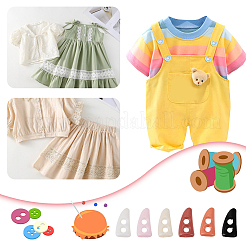 360個6色2穴ミニ樹脂ボタンセット  bjd 人形服アクセサリー  オックスホーンシェイプ  ミックスカラー  6x3x2mm  穴：1mm  60個/カラー&nbsp;BUTT-NB0001-64
