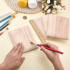4Pcs Unfinished Rubber Wood Timber Board&nbsp;WOOD-FG0001-66B